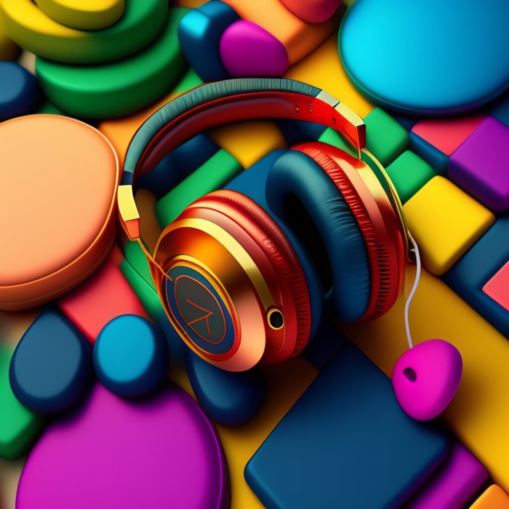 Deep House South Africa - Colourful Headphones, Abstract Shapes Background, Desktop Wallpaper